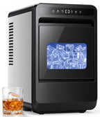 Flamemore Clear Ice Cube Maker, 8 Crystal Clear 1.2" Large Jelly Ice Cubes in 20 Mins, Slow-Melting, 24H Timer, Self-Cleaning, for Home Whiskey, Cocktails & Bourbon