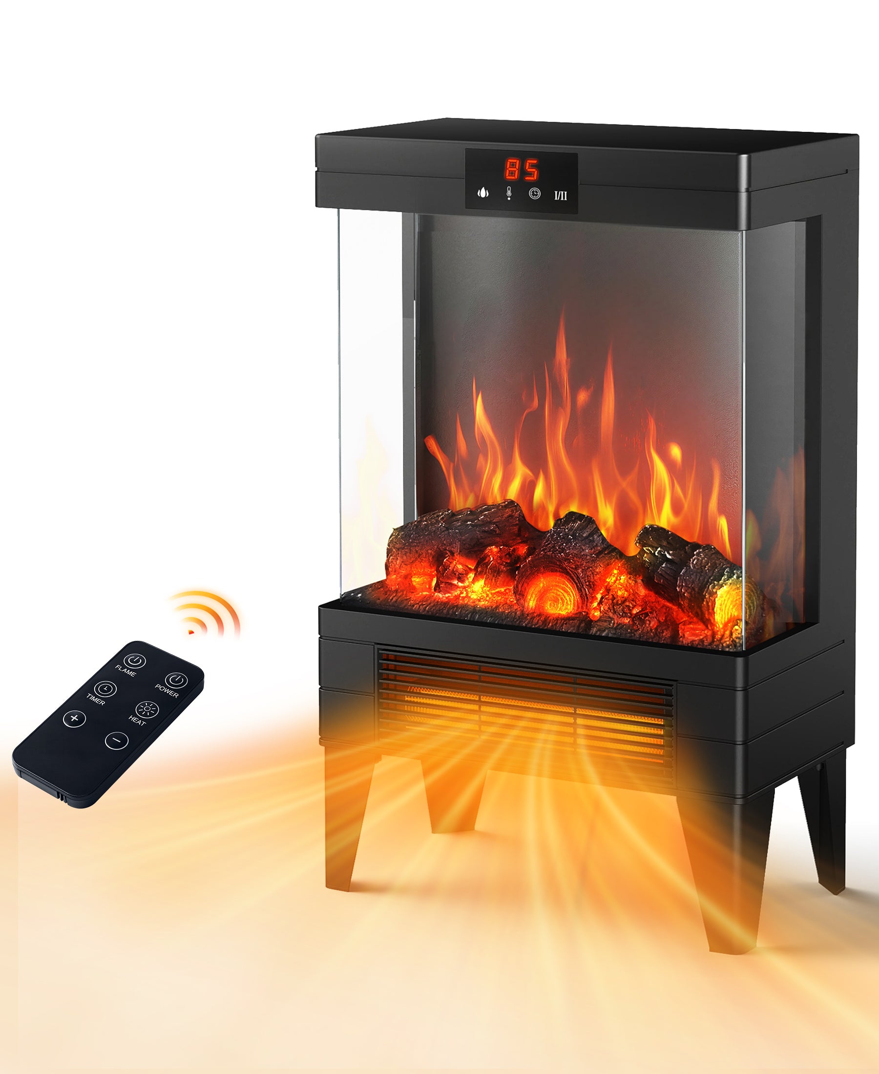 Flamemore Three-Sided Glass Fireplace #EAE-05 (CE0221)