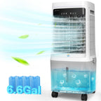 Flamemore Upgraded 1800CFM Evaporative Air Cooler Fan Humidifier with 6.6 gal Tank & 4 Ice Packs, Portable Swamp Cooler for Indoor/Outdoor
