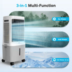 Flamemore Upgraded 1800CFM Evaporative Air Cooler Fan Humidifier with 6.6 gal Tank & 4 Ice Packs, Portable Swamp Cooler for Indoor/Outdoor