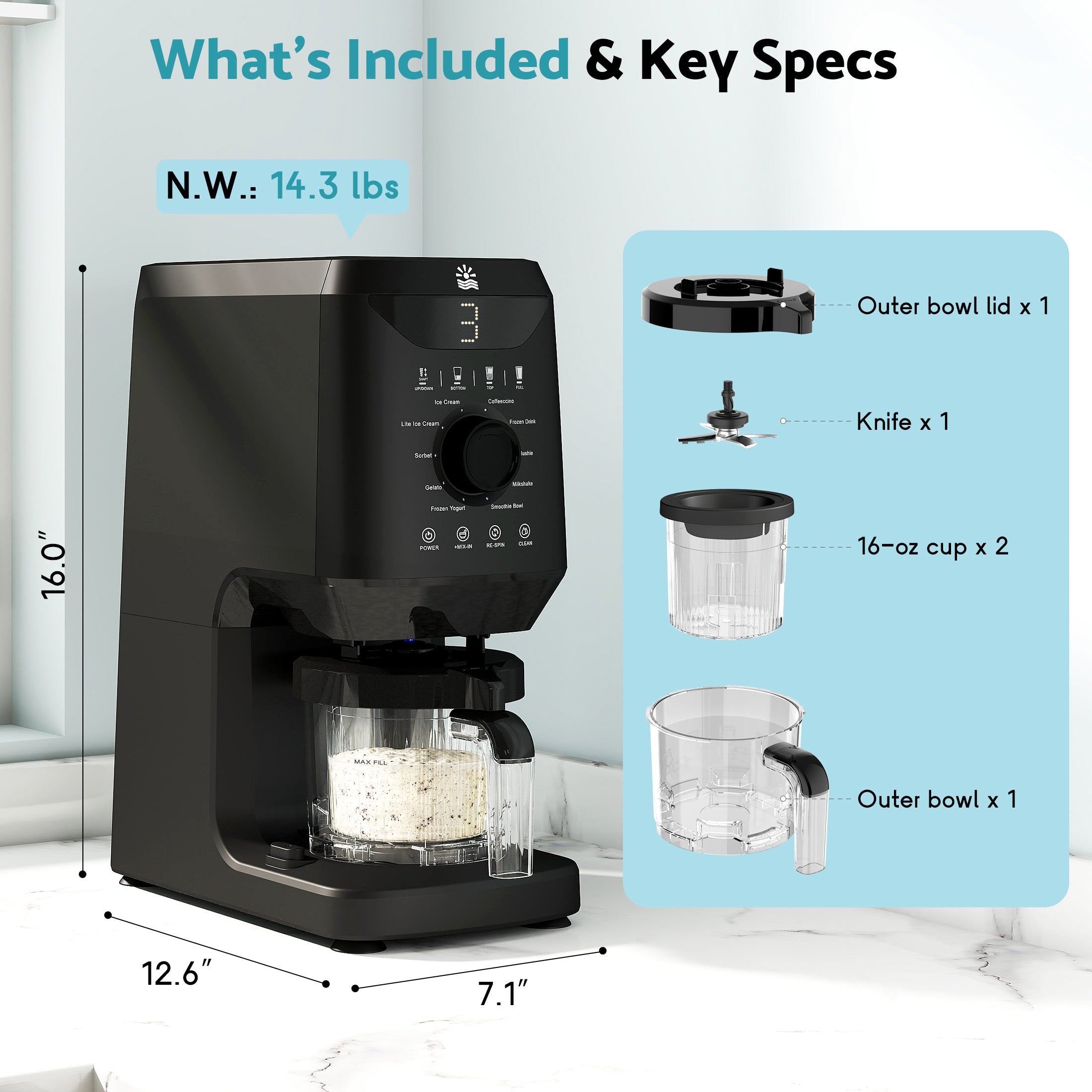 Flamemore Ice Cream Maker #KAF-02 (CE0237)