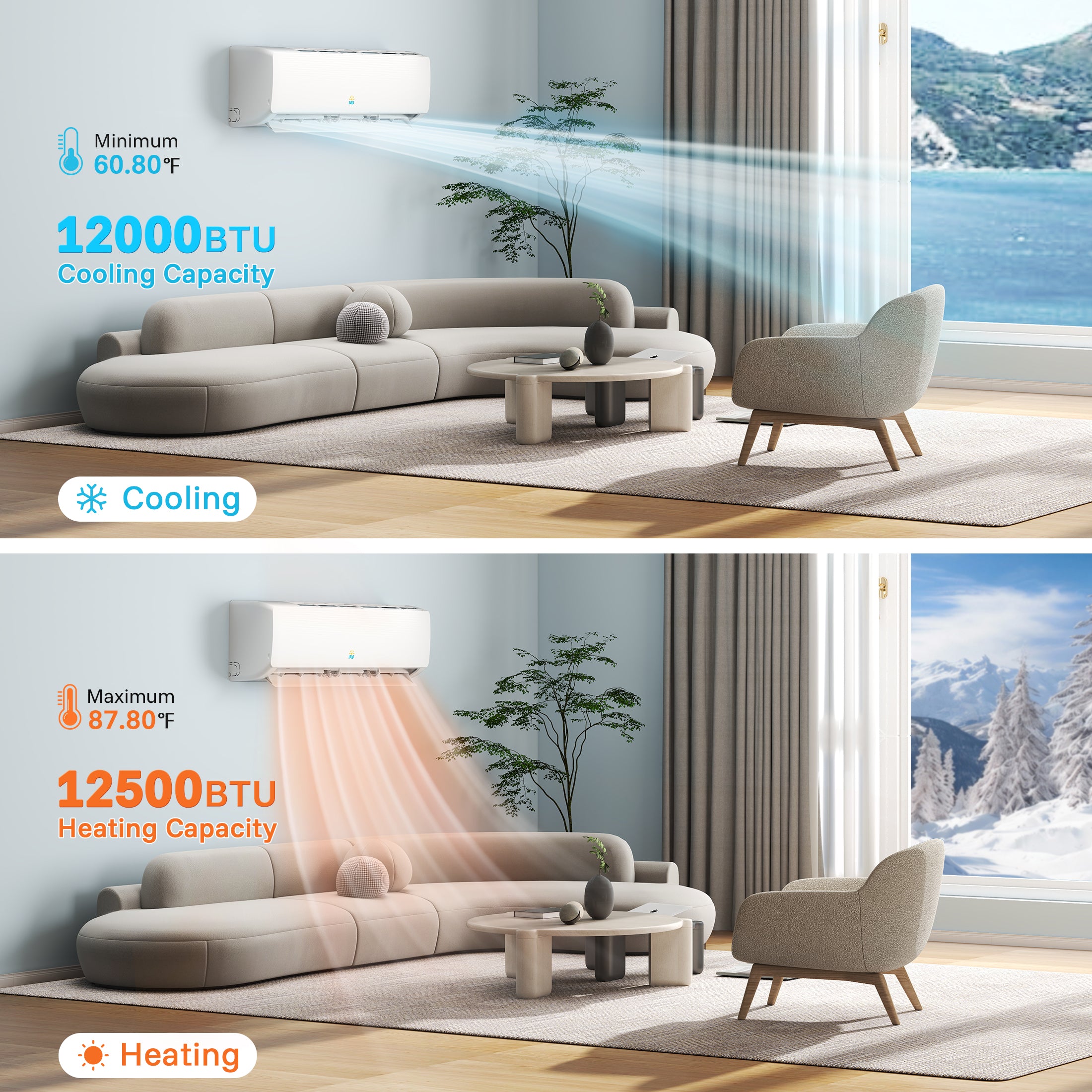 FlameMore 12000 BTU Mini Split AC #OAS-01_12K-115V