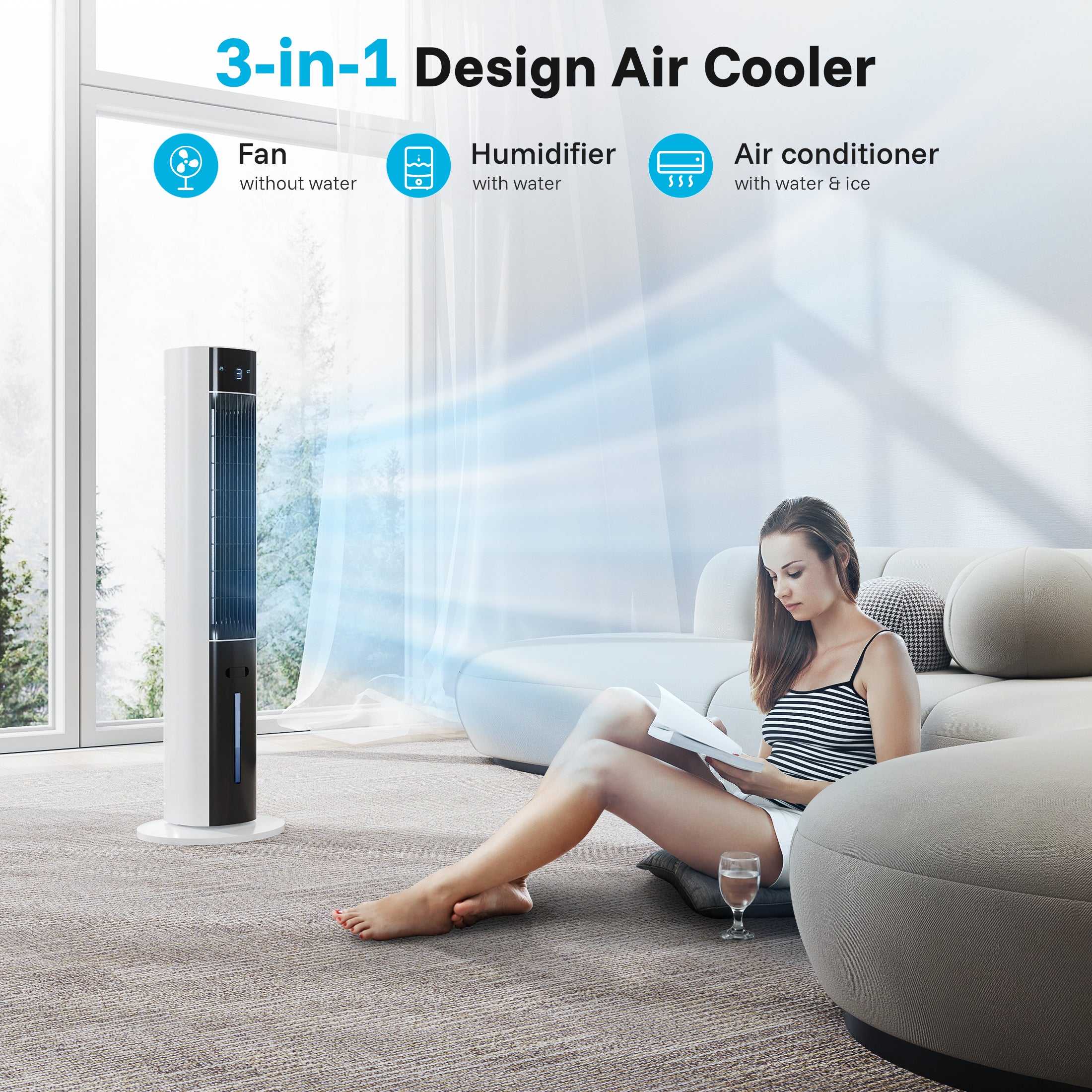 Flamemore Bladeless Tower Fan #EAF-02 (CE0194)