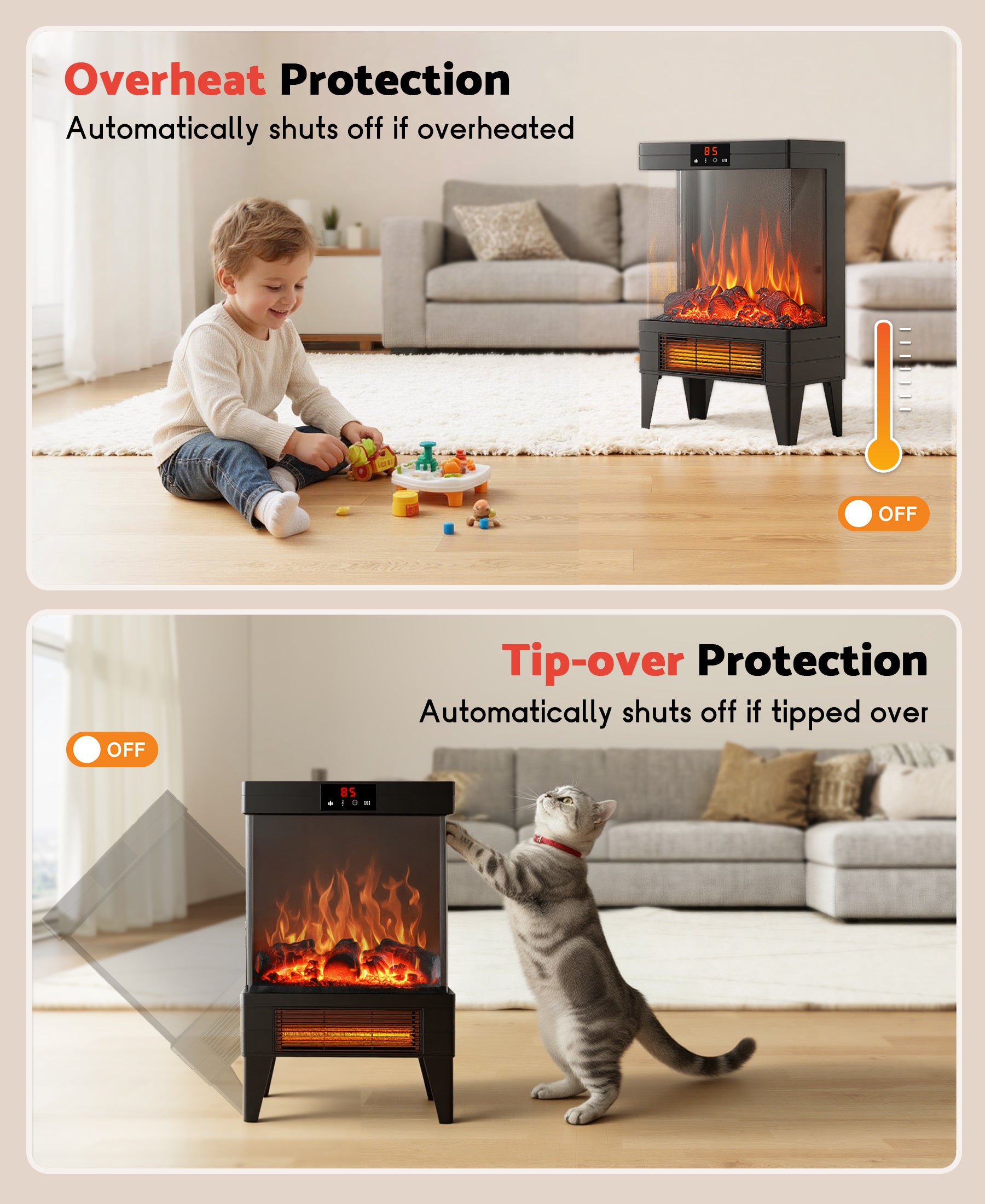 Flamemore Three-Sided Glass Fireplace #EAE-05 (CE0221)