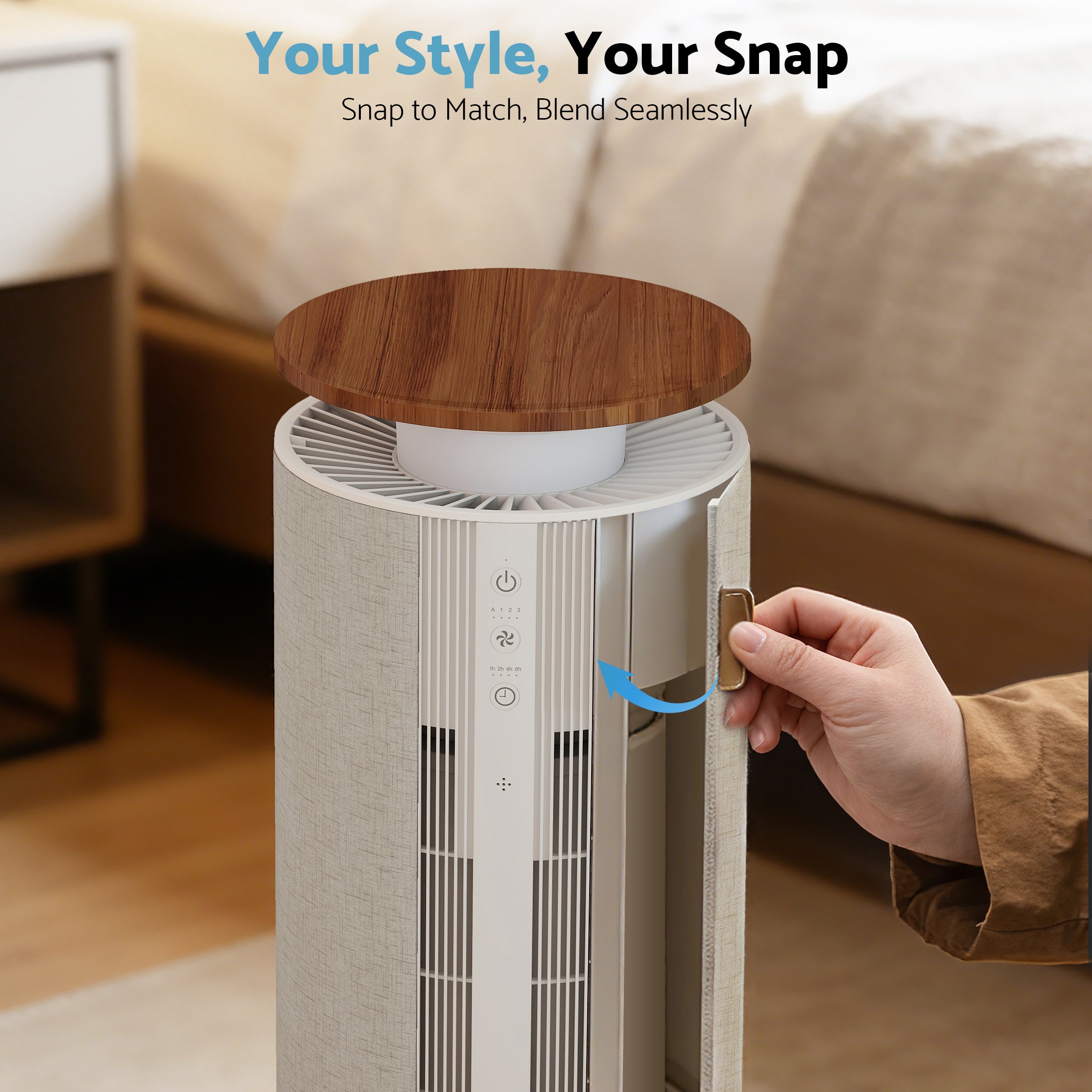 Flamemore HEPA Air Purifier for Home Large Room, Dual H11 and H13 HEPA Filtration, Air Cleaner with 360° Air Intake, WiFi PM2.5 Monitor, 275 CFM CADR, Magnetic Easy-Access Cover, Gray