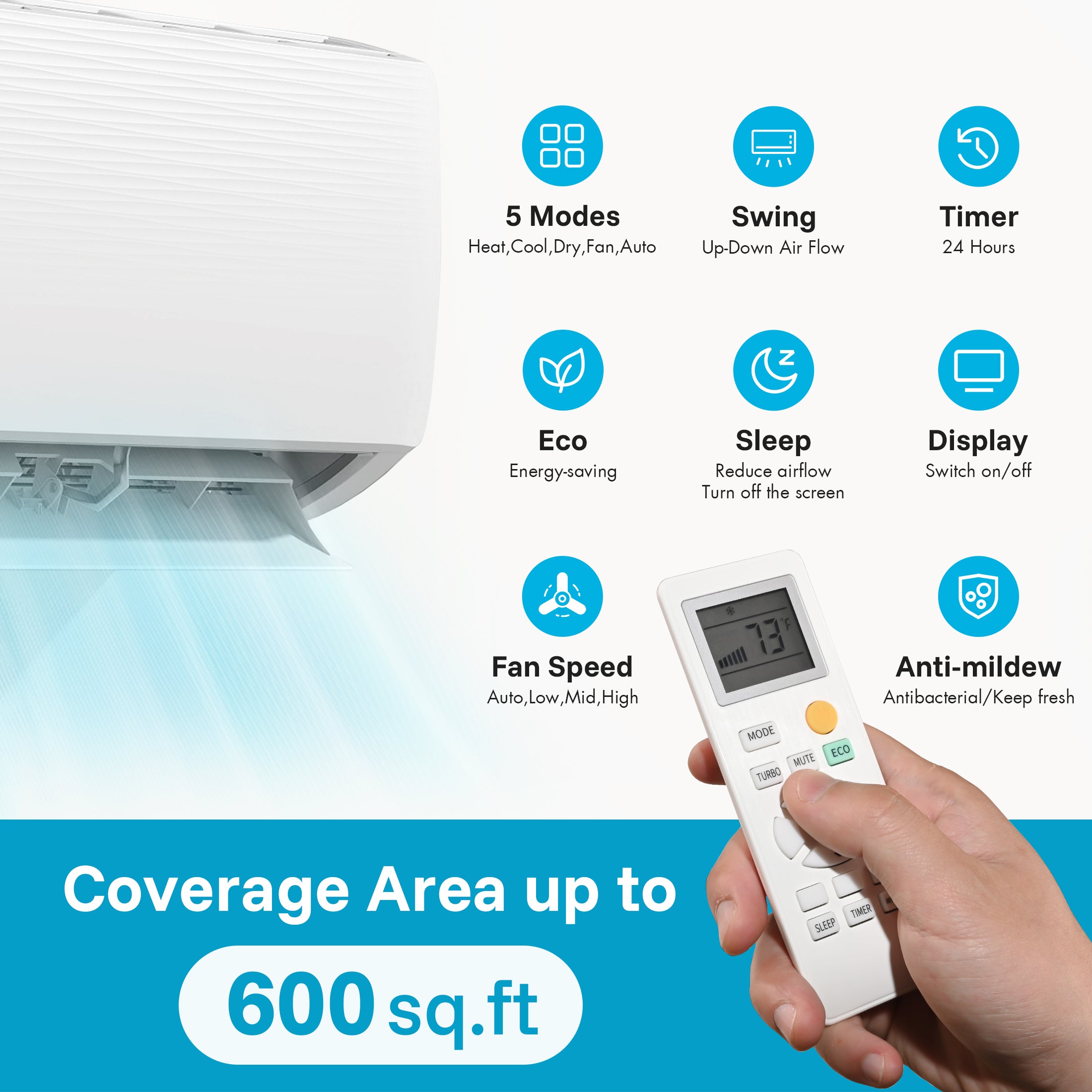 FlameMore 12000 BTU Mini Split AC #OAS-01_12K-115V