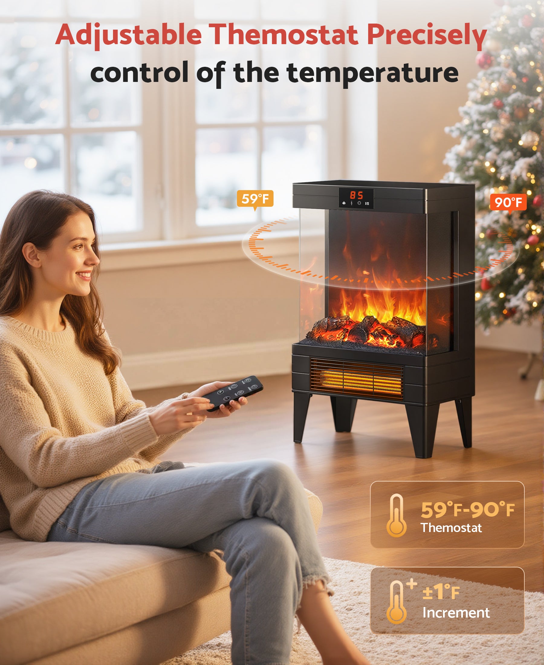 Flamemore Three-Sided Glass Fireplace #EAE-05 (CE0221)