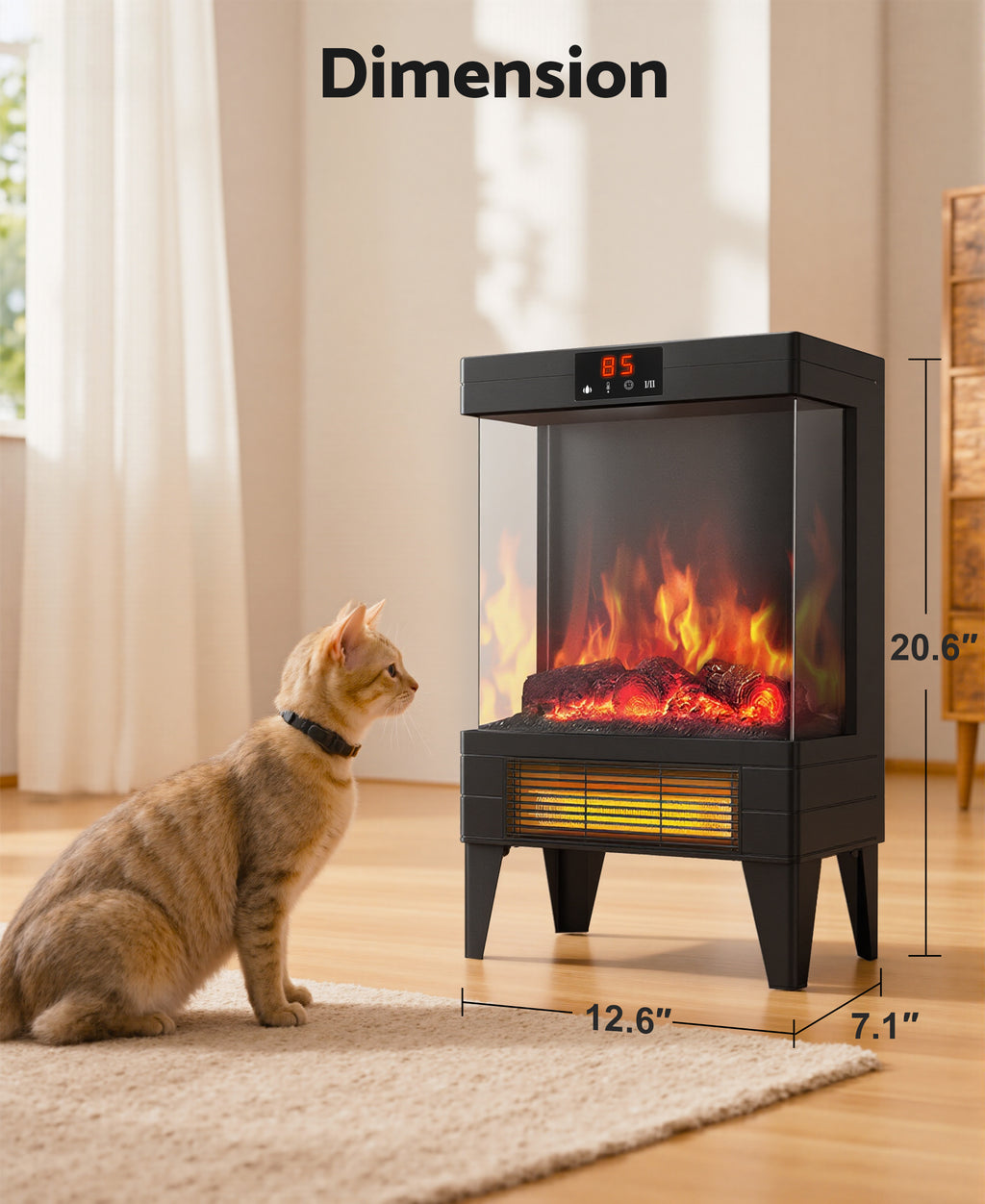 Flamemore Three-Sided Glass Fireplace #EAE-05 (CE0221)