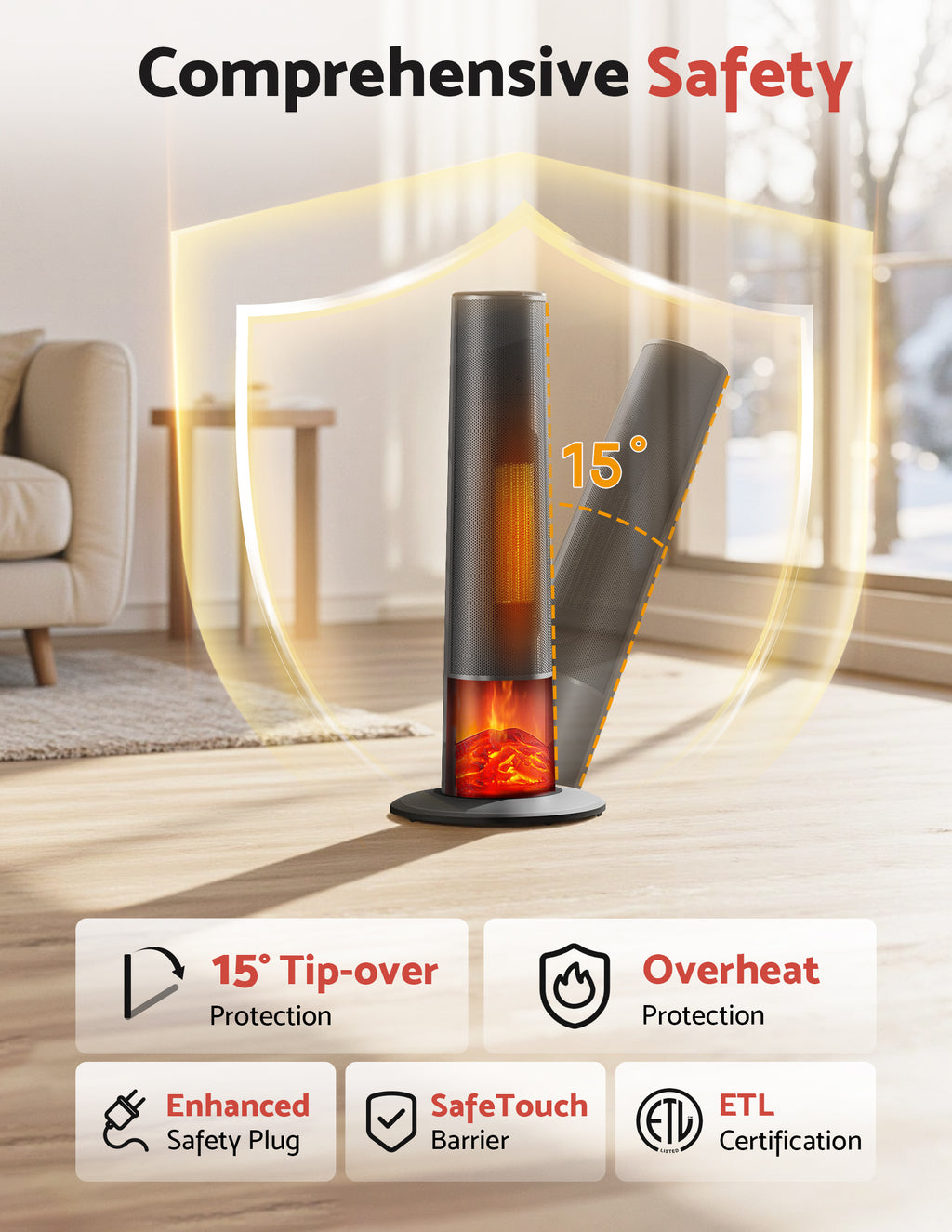 Flamemore Tower Heater with Cone Flame #EAE-03 (CE0234)