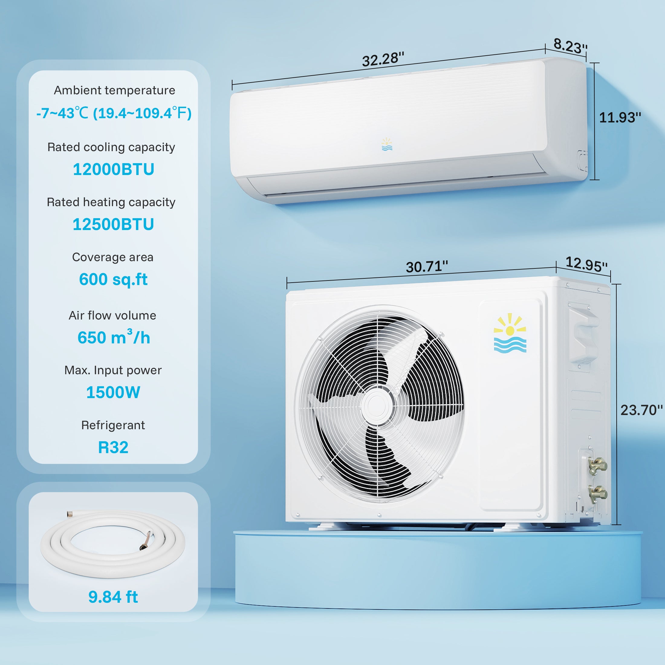 FlameMore 12000 BTU Mini Split AC #OAS-01_12K-115V