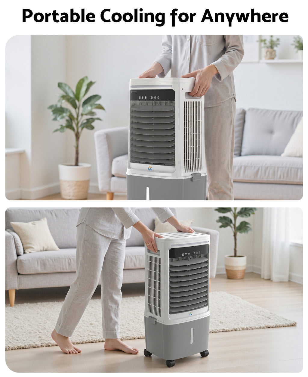 Flamemore Upgraded 1800CFM Evaporative Air Cooler Fan Humidifier with 6.6 gal Tank & 4 Ice Packs, Portable Swamp Cooler for Indoor/Outdoor
