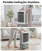 Flamemore Upgraded 1800CFM Evaporative Air Cooler Fan Humidifier with 6.6 gal Tank & 4 Ice Packs, Portable Swamp Cooler for Indoor/Outdoor