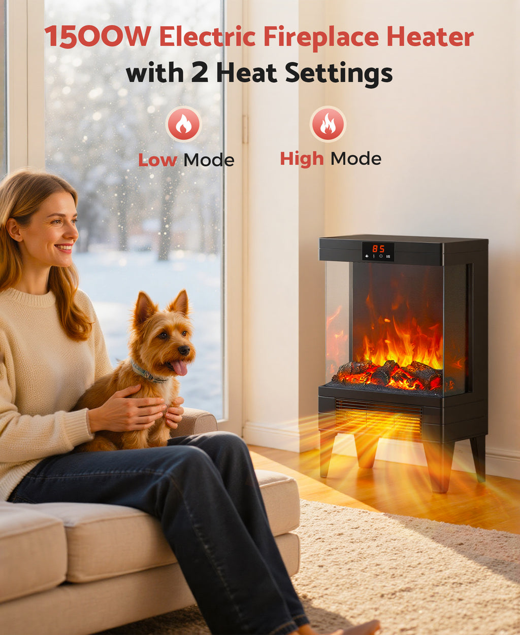 Flamemore Three-Sided Glass Fireplace #EAE-05 (CE0221)