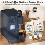 Flamemore 3-in-1 Countertop Water Dispenser with Ice Maker, Drip Coffee Maker, Hot/Cold Water & Bullet Ice, Self-Cleaning, UV Sterilization