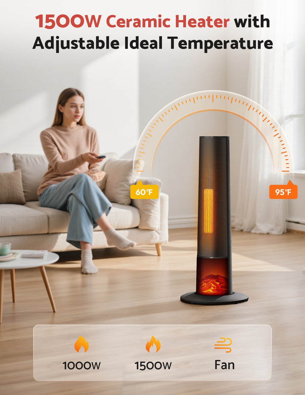 Flamemore Tower Heater with Cone Flame #EAE-03 (CE0234)
