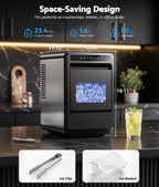 Flamemore Clear Ice Cube Maker, 8 Crystal Clear 1.2" Large Jelly Ice Cubes in 20 Mins, Slow-Melting, 24H Timer, Self-Cleaning, for Home Whiskey, Cocktails & Bourbon