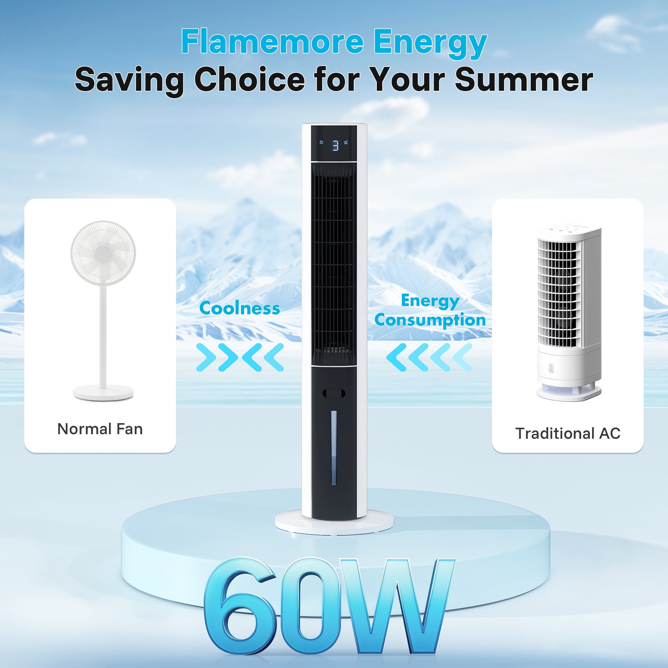 Flamemore Bladeless Tower Fan #EAF-02 (CE0194)